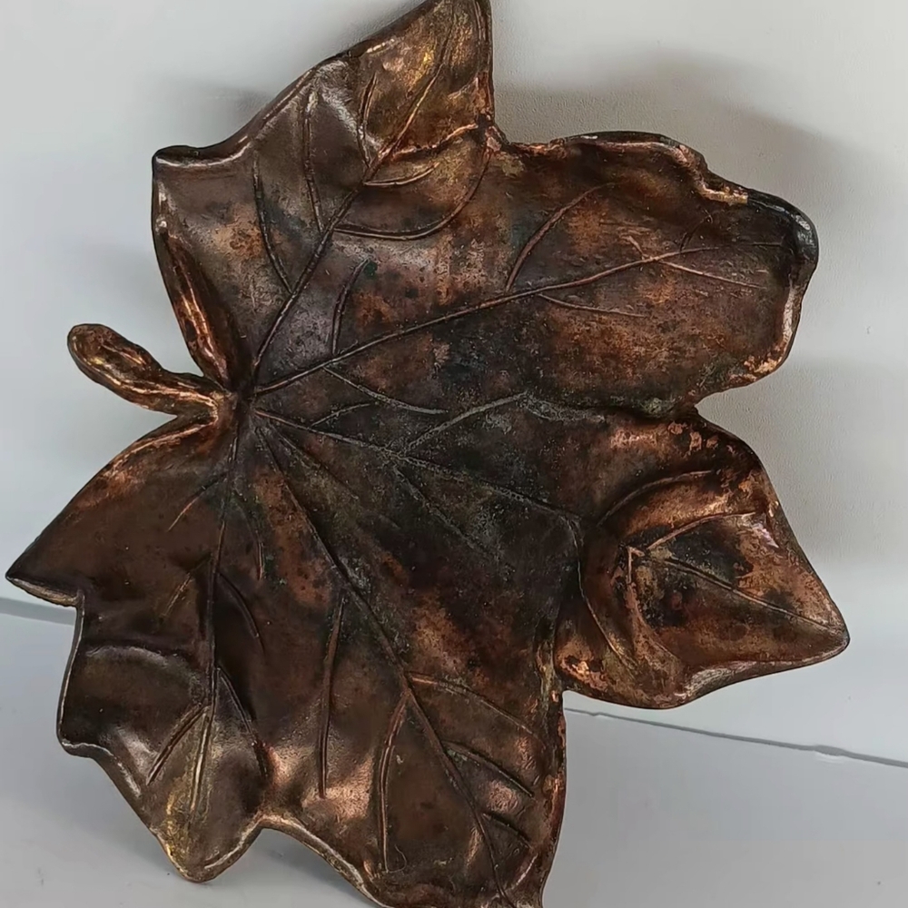 Metal Maple Leaf Trinket Dish - Picture 2 of 5